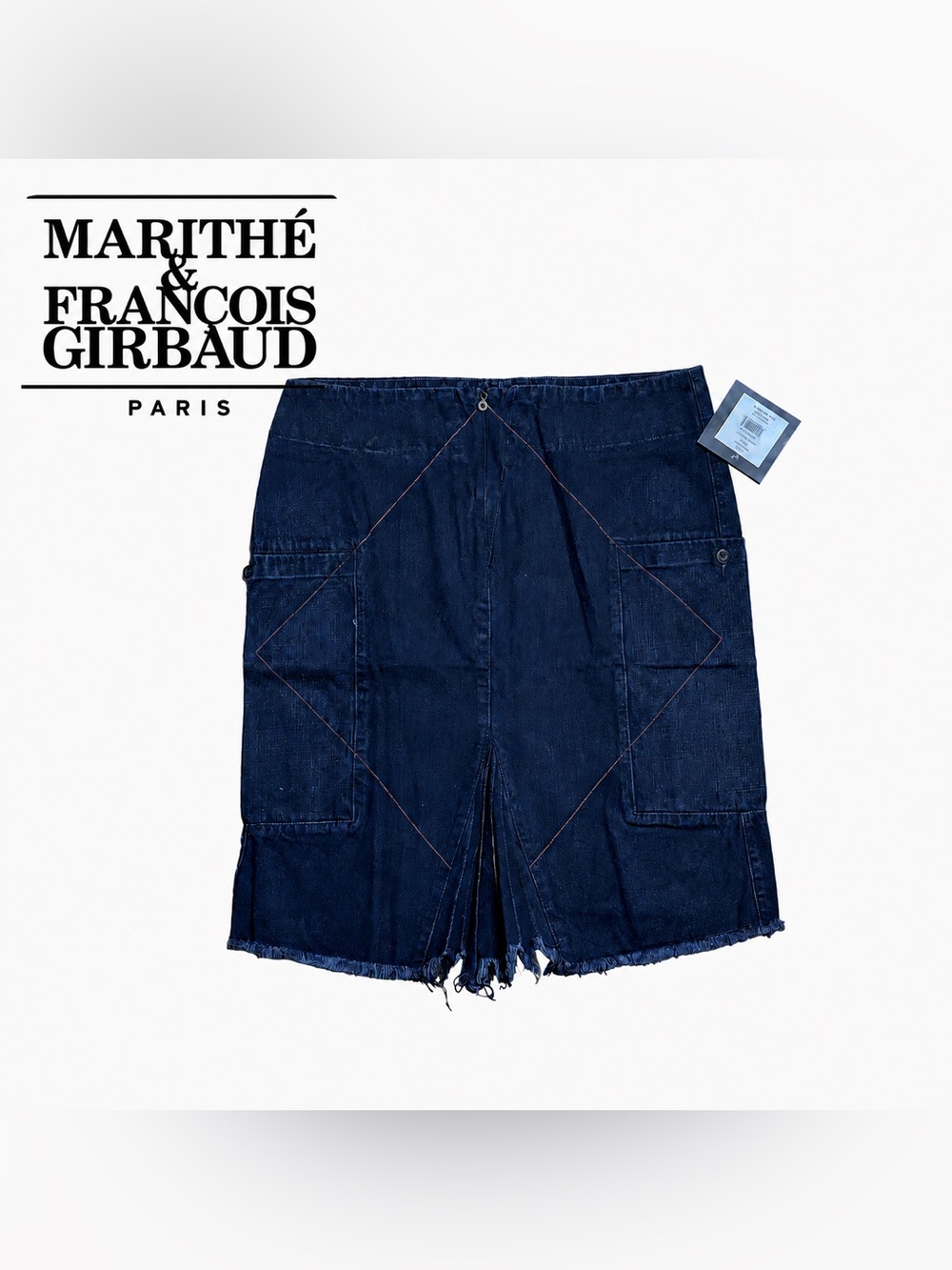 NWT w/ Flaw Vintage Y2K Marithé François Girbaud Largylette Cargo Denim Skirt 31